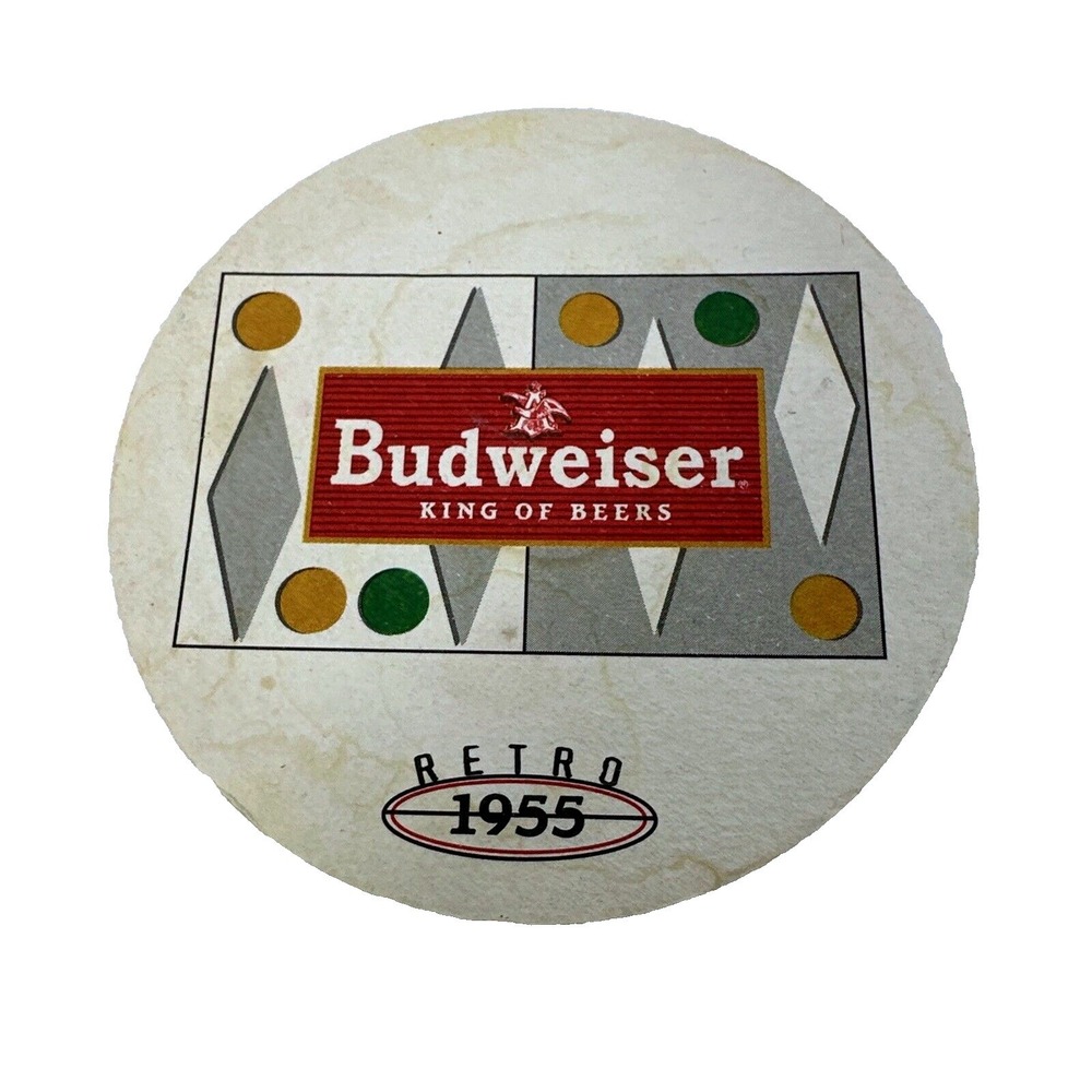 Budweiser Retro 1955 1957‎ Beer Coasters Lot King of Beers Collectible